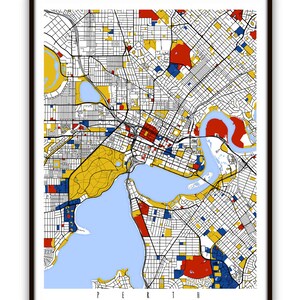 Perth Map Art / Perth, Australia Wall Art / Print / Poster / Modern wall decor