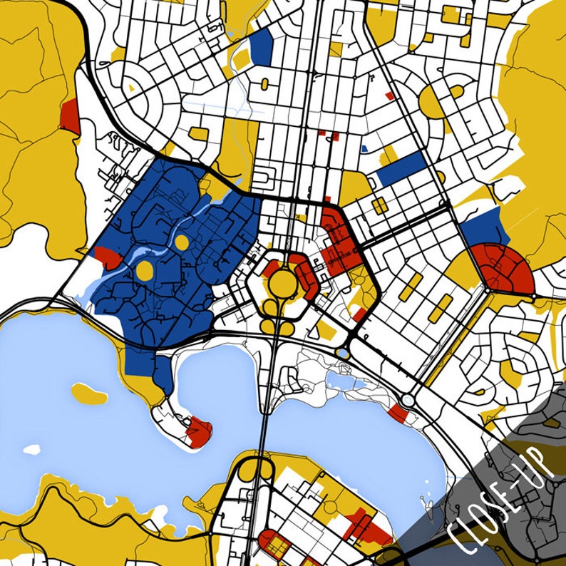 Canberra Map Art / Canberra, Australia Wall Art / Print / Poster