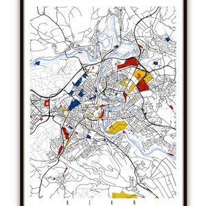 Bern Map Art / Bern, Switzerland Wall Art / Print / Poster / Modern Home Decor