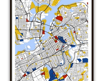 Ottawa Map Art / Ottawa, Canada Wall Art / Print / Poster / Modern Home and Office Decor