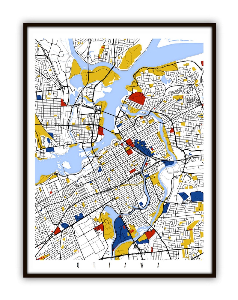 Ottawa Map Art / Ottawa Canada Wall Art / Print / Poster / Etsy