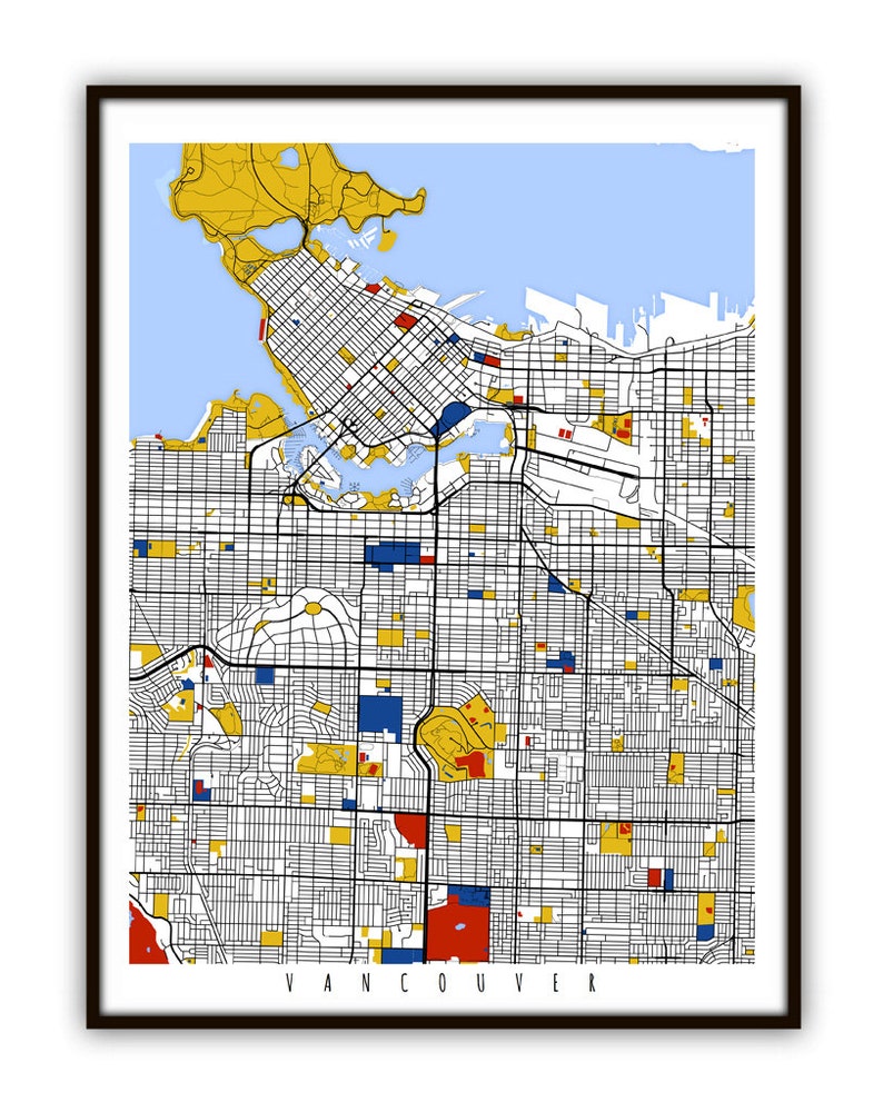 Vancouver Map Art / Vancouver, Canada Wall Art / Print / Poster