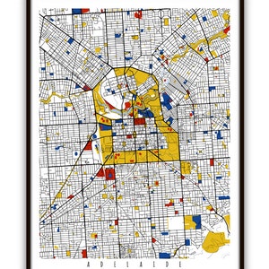 Adelaide Map Art / Adelaide, Australia Wall Art / Print / Poster / Modern Decor/