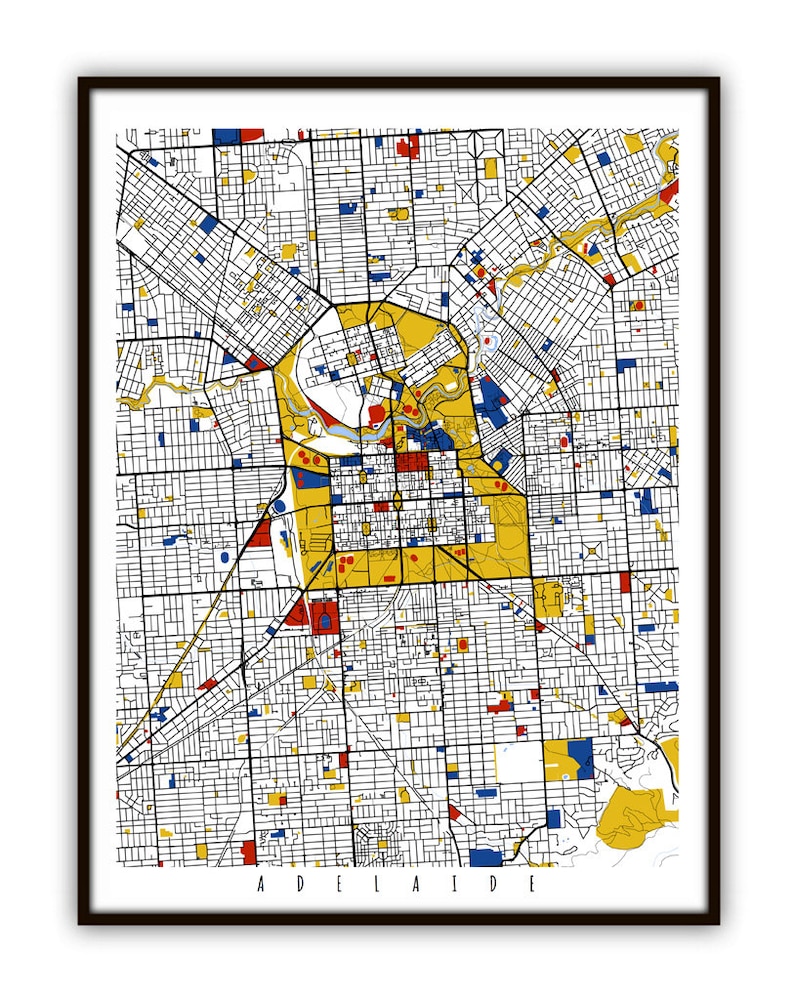 Adelaide Map Art / Adelaide, Australia Wall Art / Print / Poster