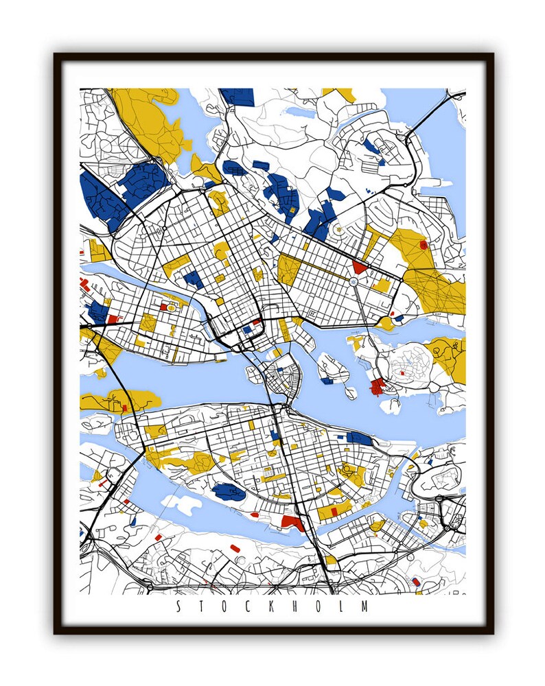 Stockholm Map Art / Stockholm, Sweden Wall Art / Print / Poster / Modern Home Decor - Etsy