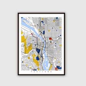 Portland Map Art / Oregon, Wall Art / Print / Poster / Modern Home and Office Decor