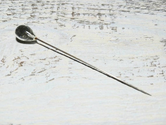 Antique Hand Blown Glass Stick Pin, Hat Pin, Scar… - image 2