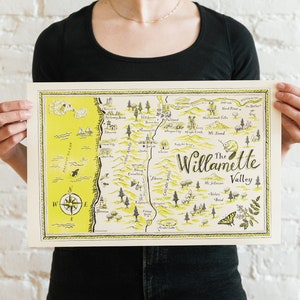 Willamette Valley Risograph Print // State of Oregon Print
