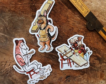 Shop Dog Sticker Pack // Pack of 3 // Pug Sticker // German Shepherd Sticker // Greyhound Sticker