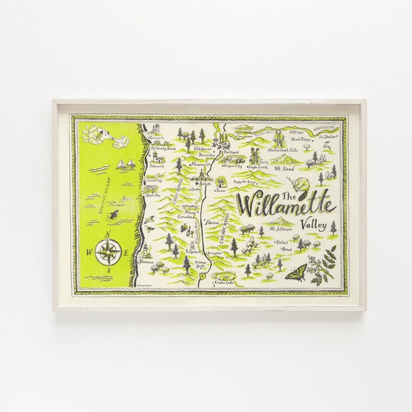 Willamette Valley Risograph Print // State of Oregon Print