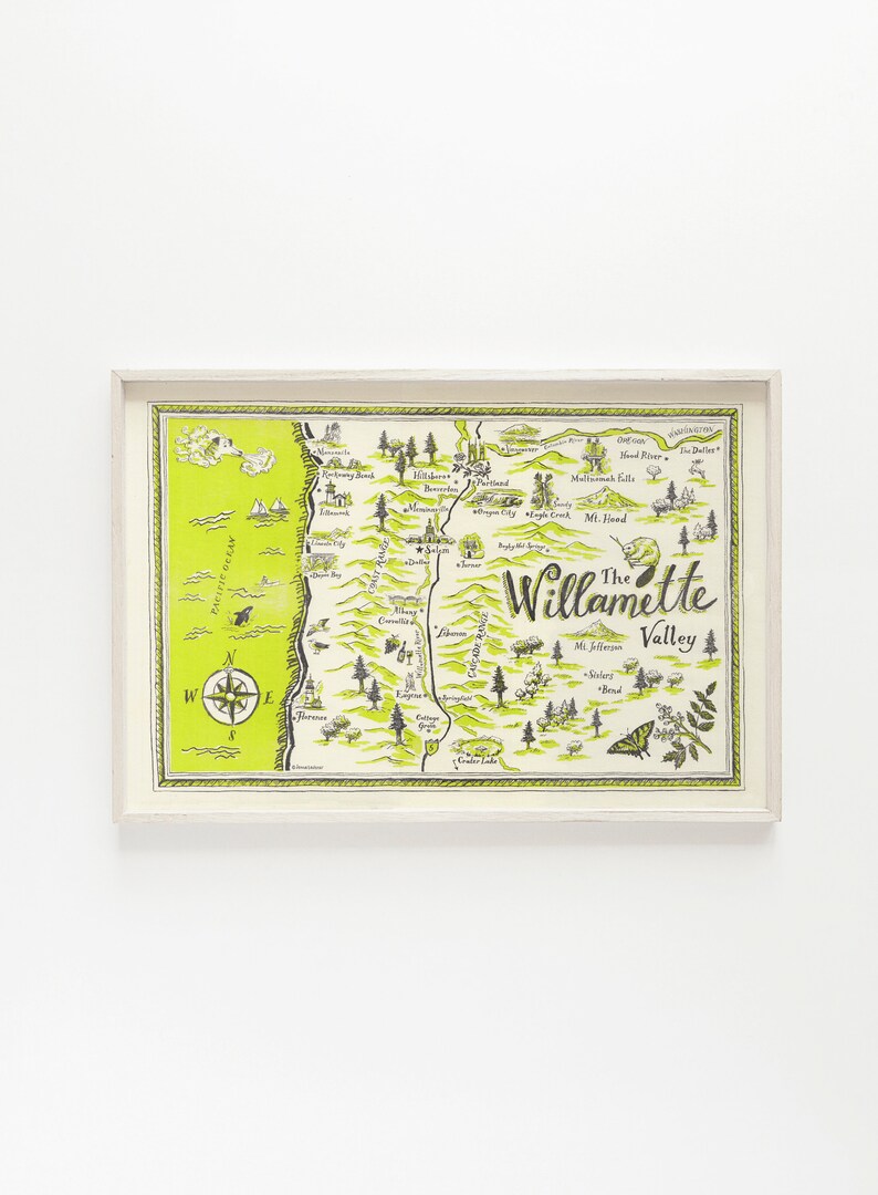 Willamette Valley Risograph Print // State of Oregon Print image 1