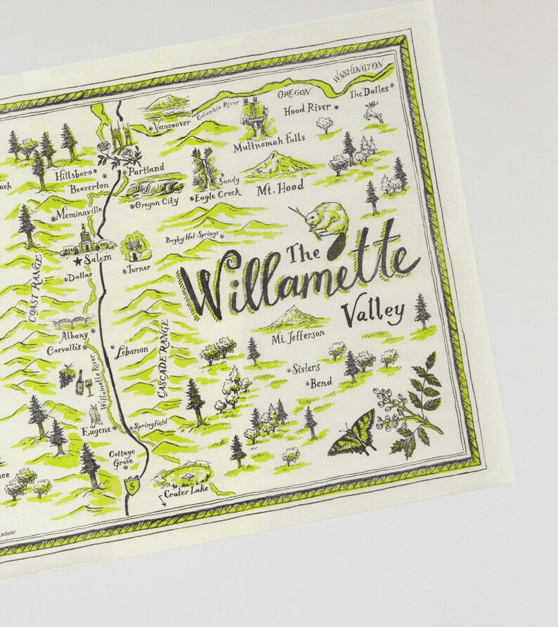 Willamette Valley Risograph Print // State of Oregon Print image 3