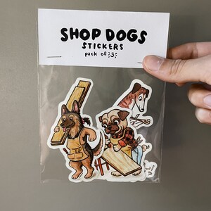Shop Dog Sticker Pack // Pack of 3 // Pug Sticker // German Shepherd Sticker // Greyhound Sticker image 3