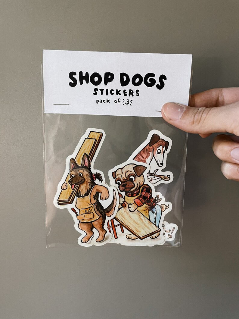 Shop Dog Sticker Pack // Pack of 3 // Pug Sticker // German Shepherd Sticker // Greyhound Sticker image 3