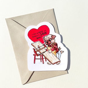Shop Dog Valentines Cards Set of 4 // Woodworker Welsh Corgi Card // Pug Card // German Shepherd Card // Greyhound Card // Size A6 image 3