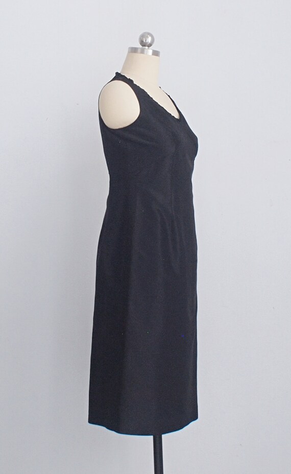 90s silk little black dress | minimal black dress… - image 3