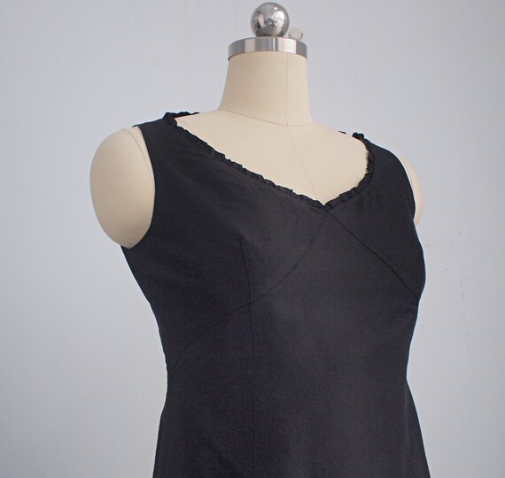 90s silk little black dress | minimal black dress… - image 5