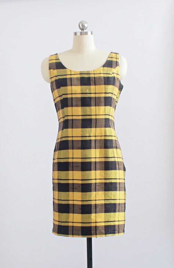Fitted plaid cheap dress