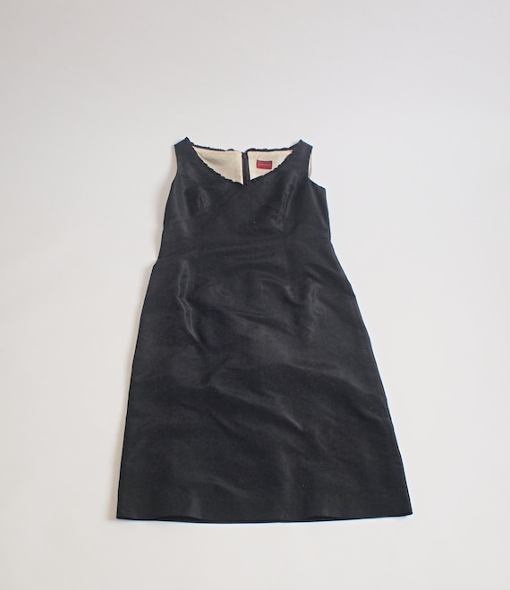 90s silk little black dress | minimal black dress… - image 1