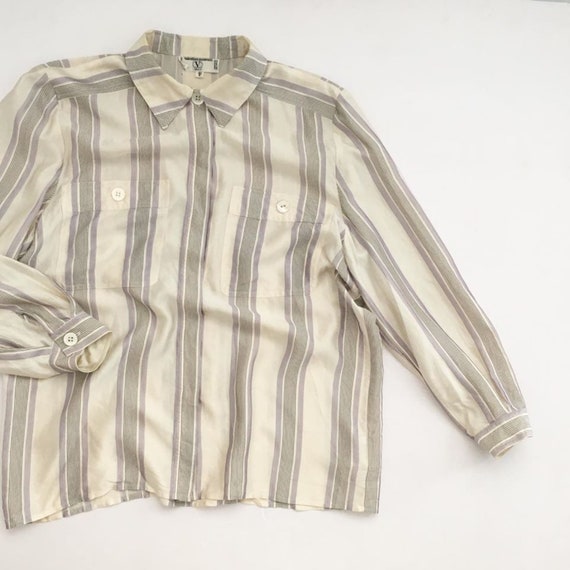 Valentino silk charmeuse | Miss V striped chemise