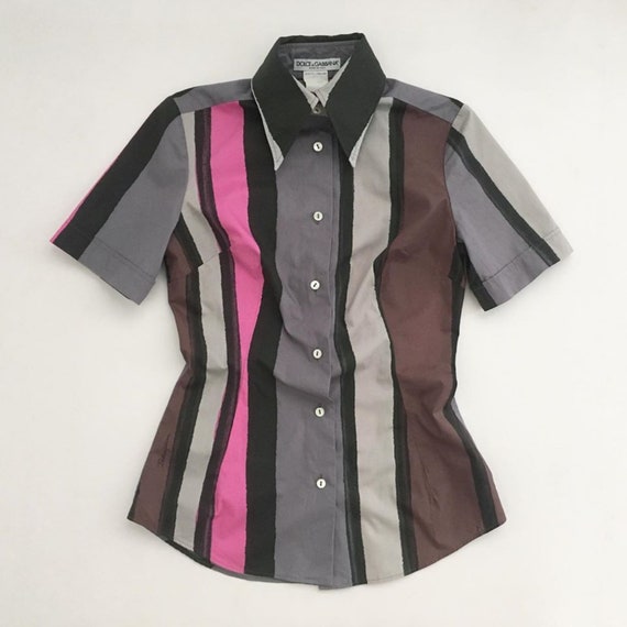 Dolce and Gabbana shirt | 2000s bold colours strip