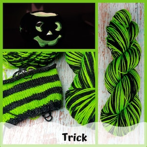 Ready to ship: "Trick" - Self-striping Merino Nylon Fingering / Sock Yarn