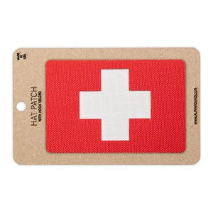 Red and White Medical Cross Tactical Hat Patch 2x3 inch