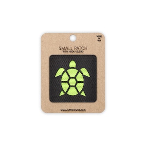 Sea Turtle Tactical Patch Black and Neon Green Small