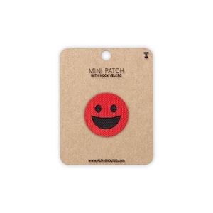 Smiley Face Tactical Patch Mini Red and Black