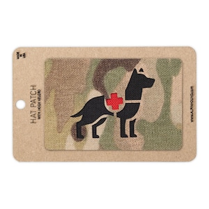 German Shepherd Dog Tactical Hat Patch Multicam 2x3 inch