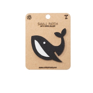 Whale Tactical Patch Small Black and White