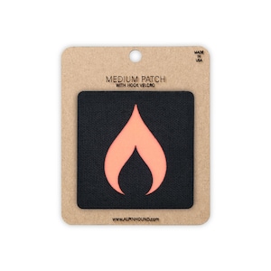 Medium Black and Reflective Orange Flame Tactical Patch
