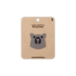 グリズリーベアヘッドタクティカルパッチミニウルフグレー＆ブラック