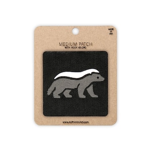 Honey Badger Tactical Patch – Cordura Morale Hook Backing (2x2 Inch)