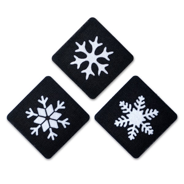 Small Black and Reflective Silver Snowflake Tactical Patch