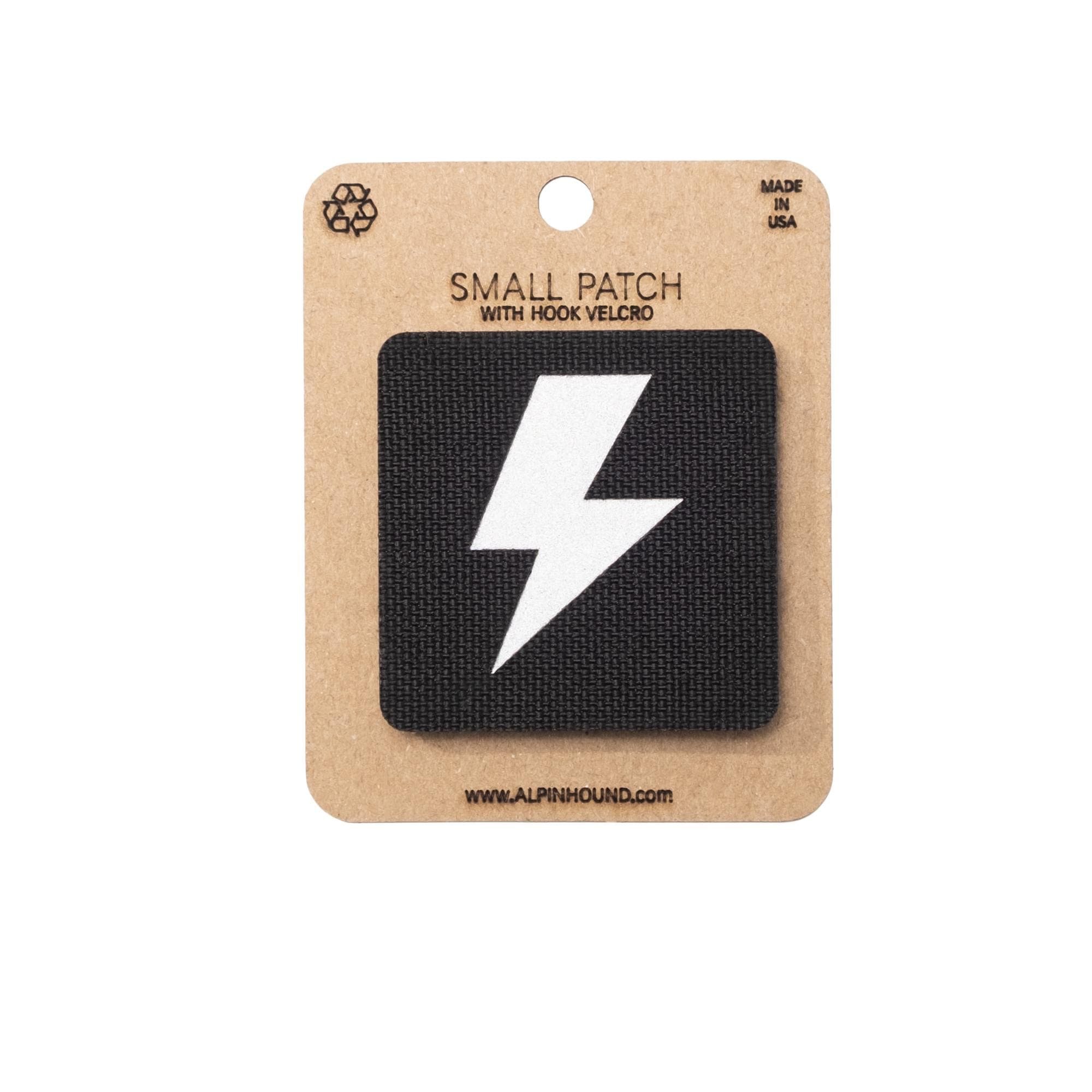 Lightning Bolt Tactical Patch Small Black and Reflective
