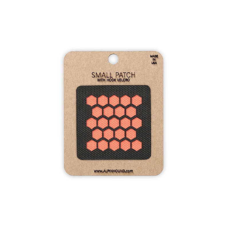 Honeycomb Array Tactical Patch Small Black and Orange image 1