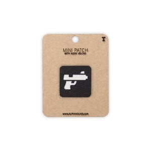 Gun Tactical Patch Black and Reflective Silver Mini