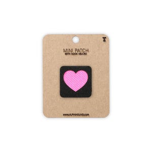 Heart Tactical Patch Mini Black and Neon Pink