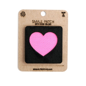 Small Black and Neon Pink Heart Tactical Patch