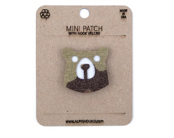 Mini Multicam and White Grizzly Bear Head Tactical Patch