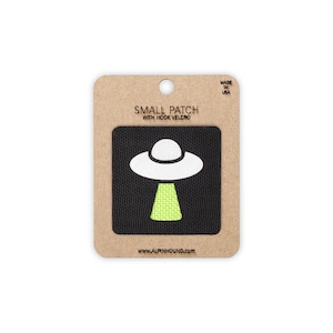 UFO Tactical Patch Small Black and Reflective Silver
