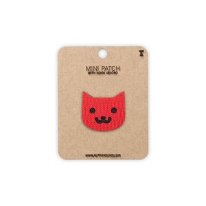 Mini Cat Head Tactical Patch Red and Black