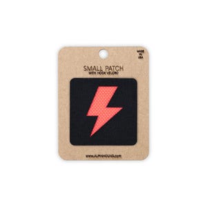 Small Black and Orange Lightning Bolt Tactical Patch