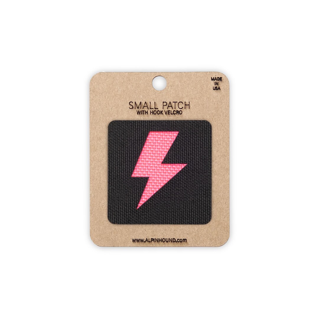 Lightning Bolt Tactical Patch Small Black and Neon Pink - Etsy