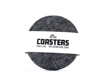 Wool felt car cup holder coasters 3MM 6 Pack