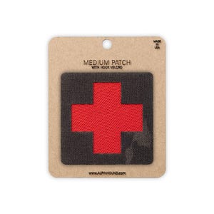 Medium Multicam Black and Red Medical Tactical Patch