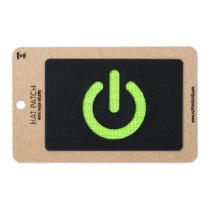 2x3 inch Black and Neon Green Power On Tactical Hat Patch