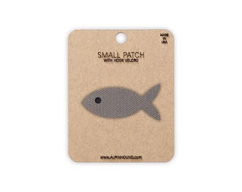 Fish Tactical Patch Small Wolf Gray and Black