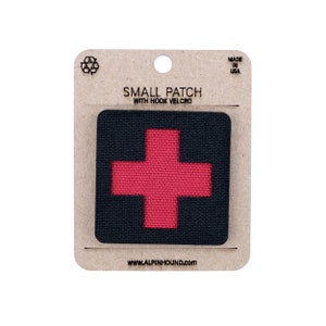 Small Black and Red Medical Tactical Patch 